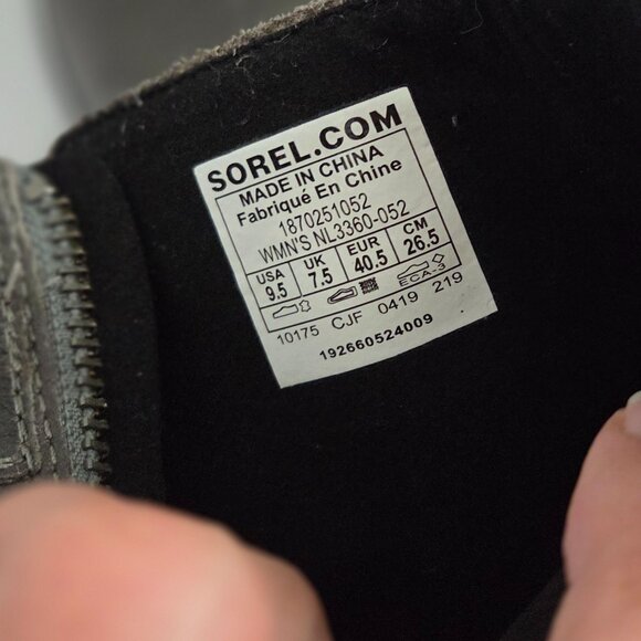 Sorel Joan of Arctic II Wedge Ankle Buckle Bootie Grey/Brown Leather Women 9.5 - Picture 5 of 7